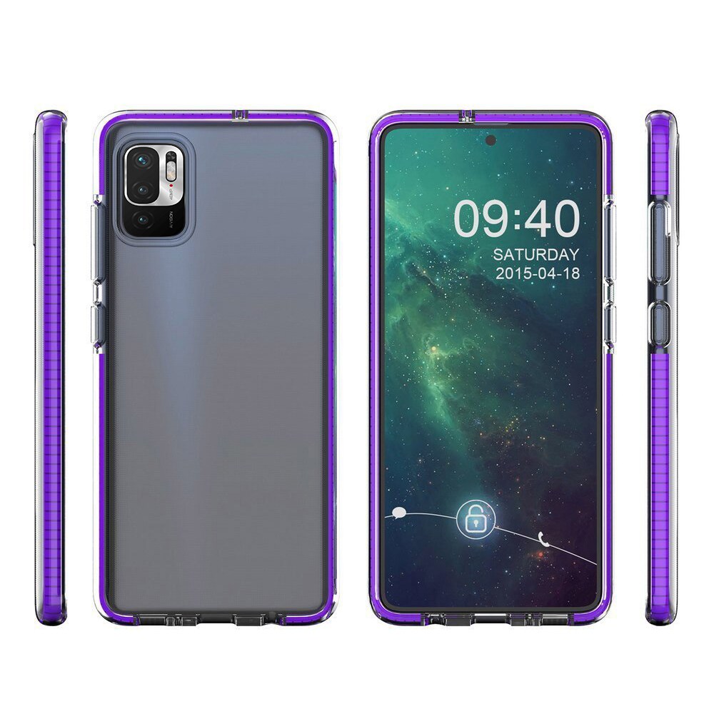 Spring Case TPU-gelbeskyttelsescover med farverig ramme til Xiaomi Redmi Note 10 5G / Poco M3 Pro
