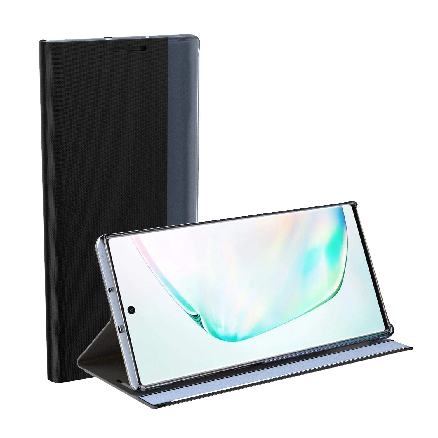 Sleep Case Bookcase Type Case med smart vindue til iPhone 13 Pro sort