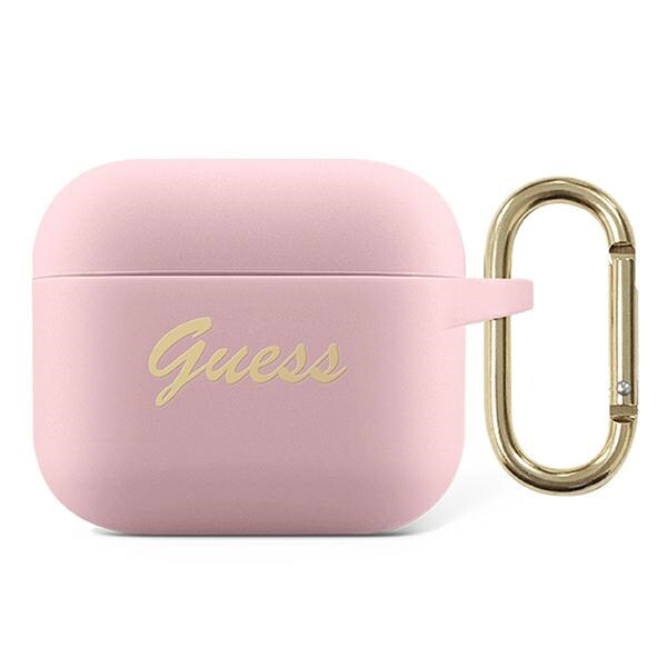 Guess GUA3SSSI AirPods 3 skydd rosa/rosa Silikon Vintage Script