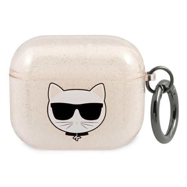 Karl Lagerfeld Glitter Choupette Fodral för AirPods 3 - Guld