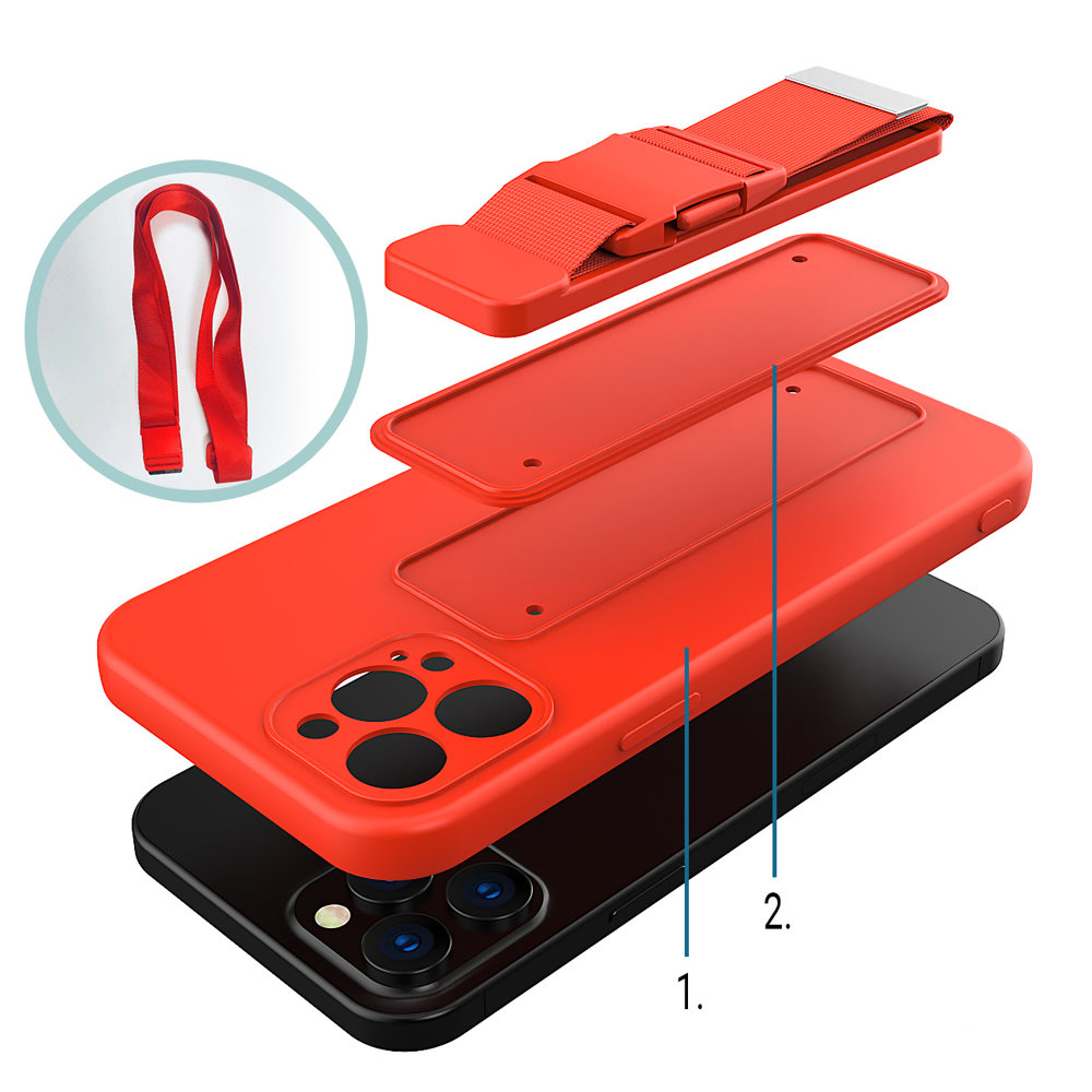 Repfodral gelfodral med kedja nyckelband väska nyckelband iPhone 12 Pro Max mörkgrön