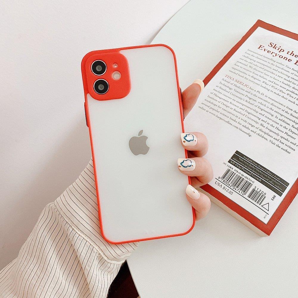 Milky Case fleksibelt gennemsigtigt etui i silikone til Samsung Galaxy A72 4G rød