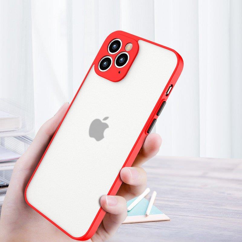 Milky Case fleksibelt gennemsigtigt etui i silikone til Samsung Galaxy A22 4G rød