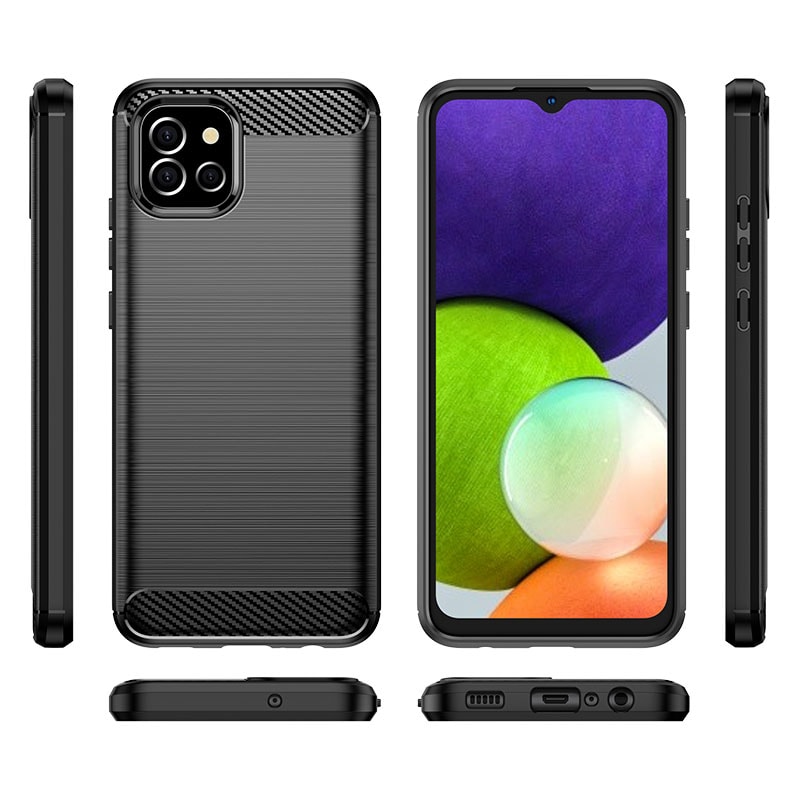 Carbon Case fleksibelt cover til Samsung A03S EU (166.5) sort