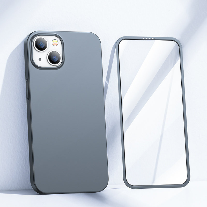 Joyroom 360 Full Case för iPhone 13 + härdat glas skärmskydd grå (JR-BP927 tranish)