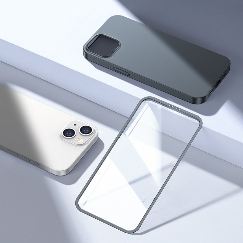 Joyroom 360 Full Case för iPhone 13 + härdat glas skärmskydd grå (JR-BP927 tranish)