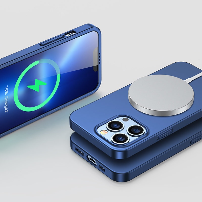 Joyroom 360 Full Case för iPhone 13 Pro Max + härdat glas skärmskydd blå (JR-BP928 blå)