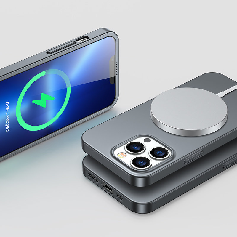 Joyroom 360 Full Case för iPhone 13 Pro Max + härdat glas skärmskydd grå (JR-BP928 tranish)