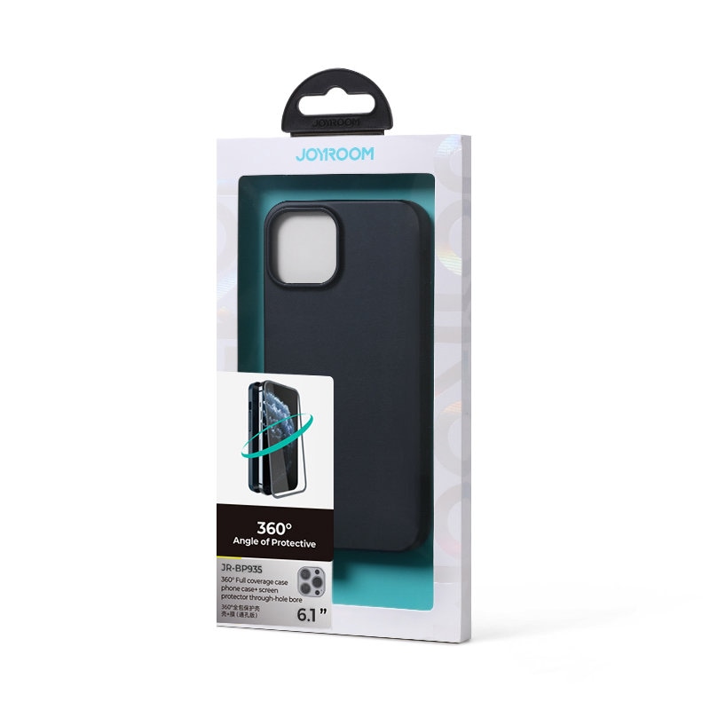 Joyroom 360 Full Case för iPhone 13 Pro + härdat glas skärmskydd svart (JR-BP935 svart)