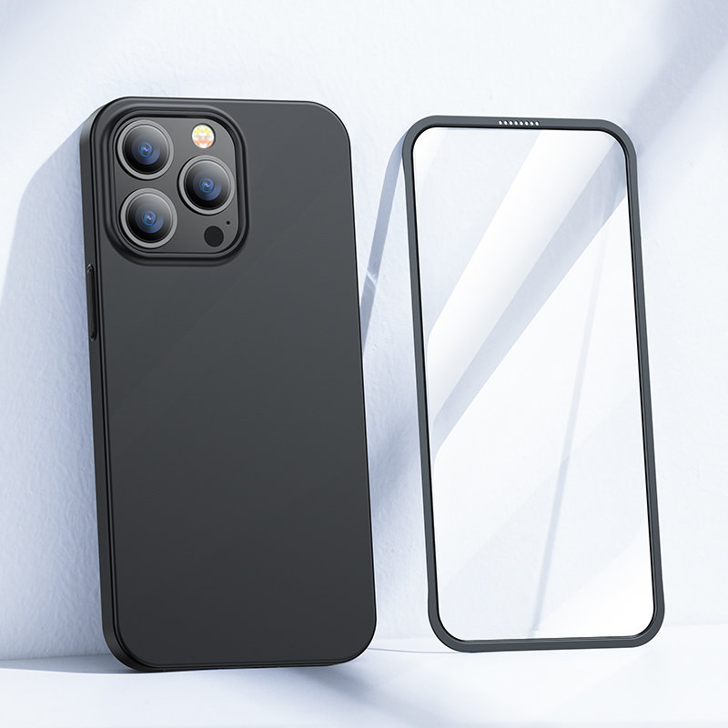 Joyroom 360 Full Case för iPhone 13 Pro + härdat glas skärmskydd svart (JR-BP935 svart)