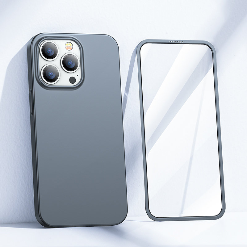 Joyroom 360 Full Case med skärmskydd för iPhone 13 Pro, grå (JR-BP935 tranish)