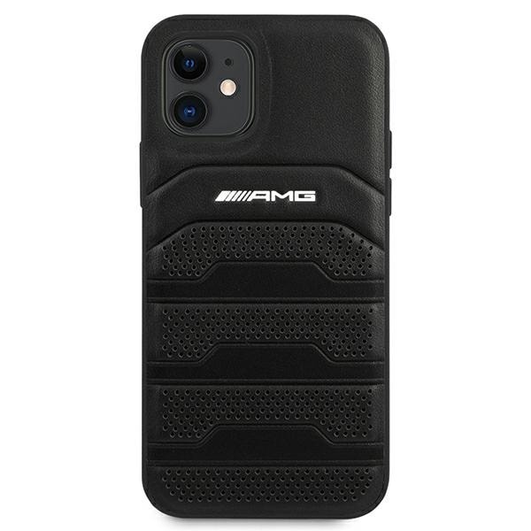 AMG Leather Debossed Lines fodral för iPhone 12 mini - svart