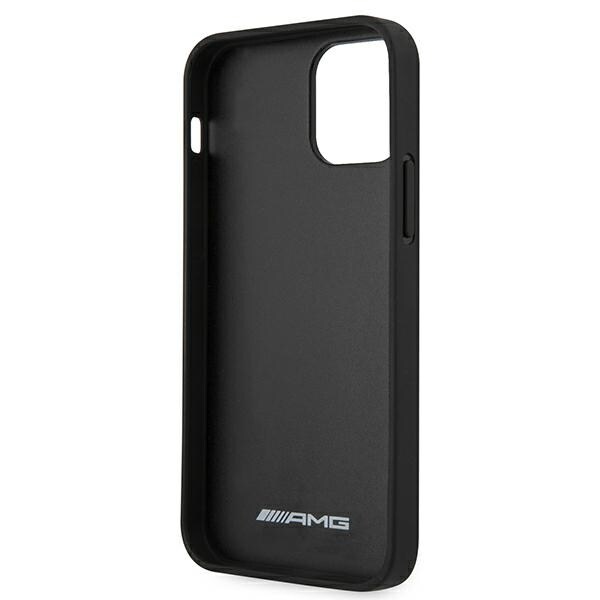 AMG Leather Debossed Lines fodral för iPhone 12 mini - svart
