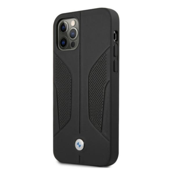 BMW Fodral i läder med perforerade sidor för iPhone 12 / iPhone 12 Pro - Svart