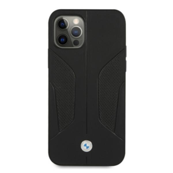 BMW Fodral i läder med perforerade sidor för iPhone 12 / iPhone 12 Pro - Svart