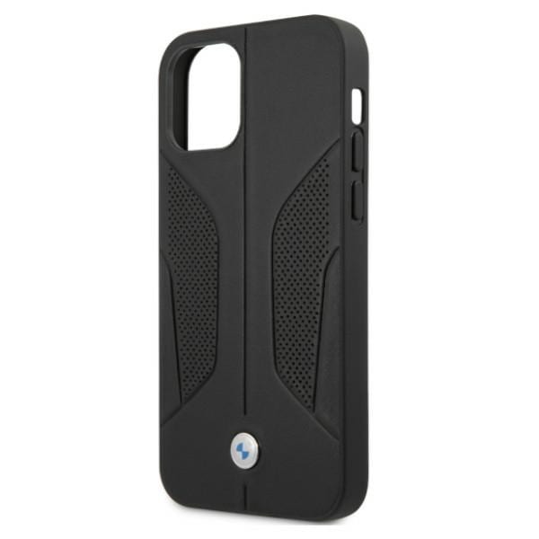 BMW Fodral i läder med perforerade sidor för iPhone 12 / iPhone 12 Pro - Svart