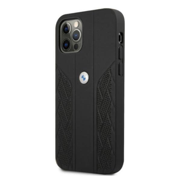 BMW Läderfodral Curve Perforate till iPhone 12 / iPhone 12 Pro - Svart