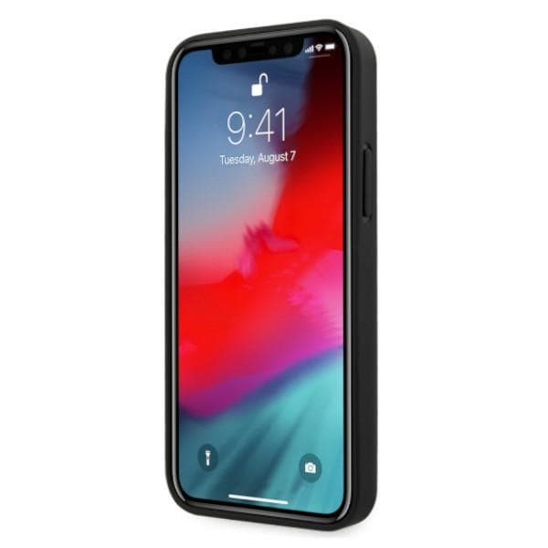 BMW Läderfodral Curve Perforate till iPhone 12 / iPhone 12 Pro - Svart