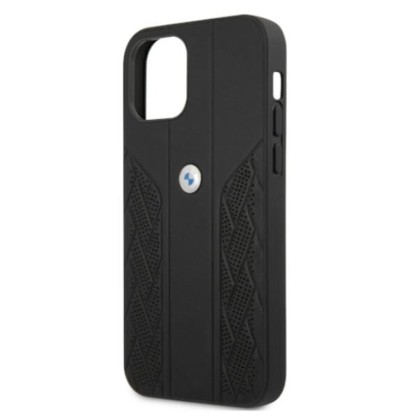 BMW Läderfodral Curve Perforate till iPhone 12 / iPhone 12 Pro - Svart