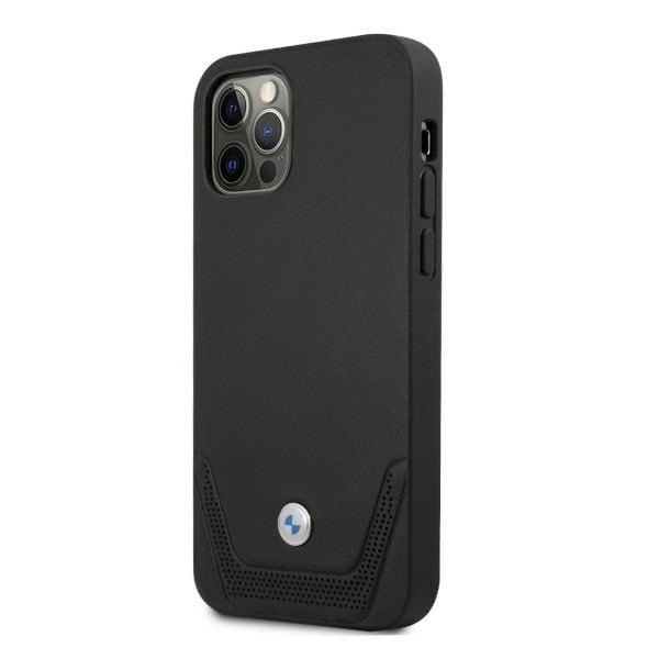 BMW Perforerat läderfodral för iPhone 12 / iPhone 12 Pro - Svart