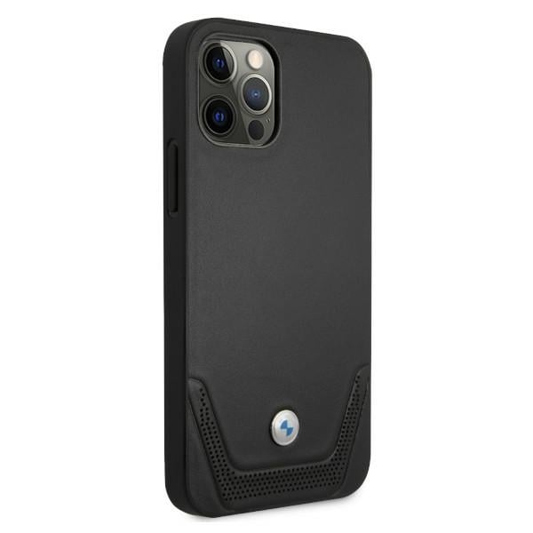 BMW Perforerat läderfodral för iPhone 12 / iPhone 12 Pro - Svart