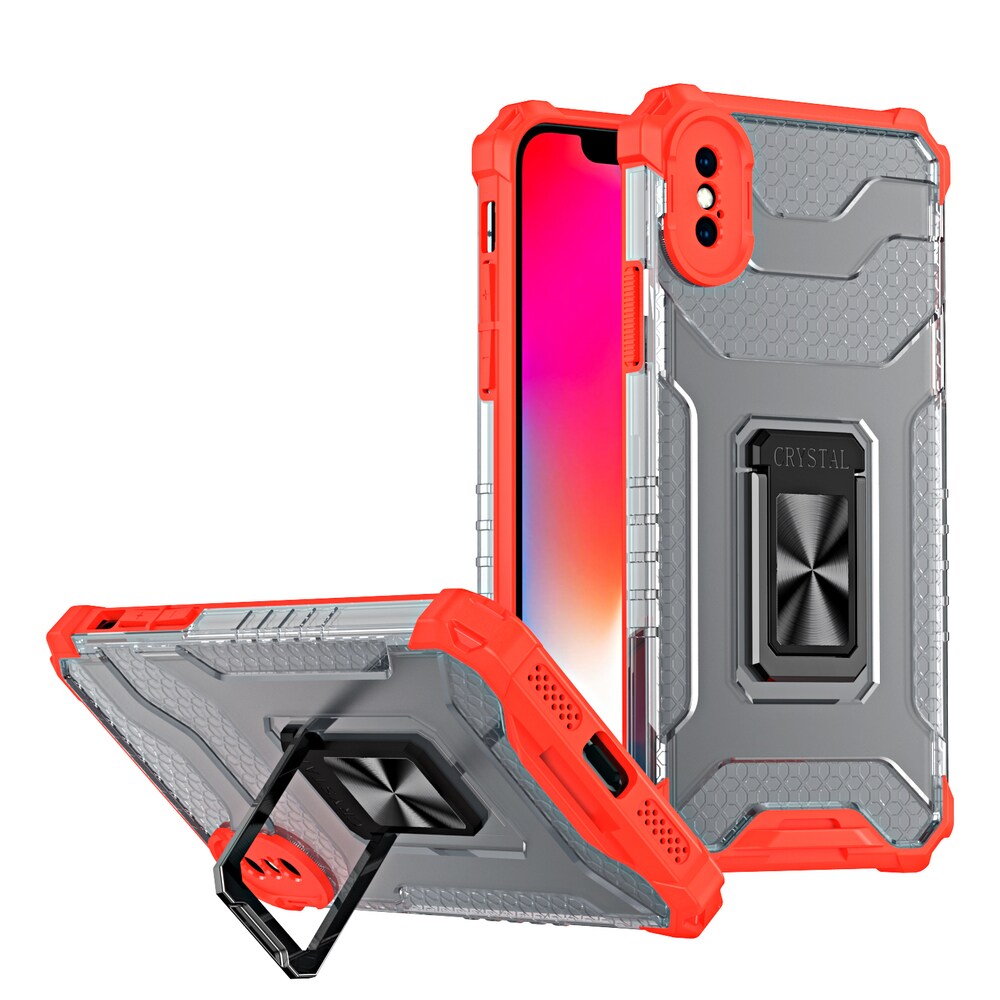 Kristallringfodral Kickstand Tufft robust skydd för iPhone XS Max röd