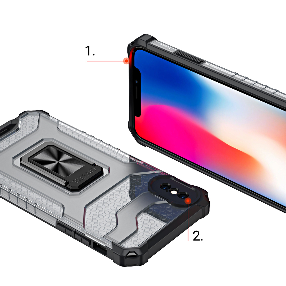 Kristallringfodral Kickstand Tufft robust skydd för iPhone XS Max röd