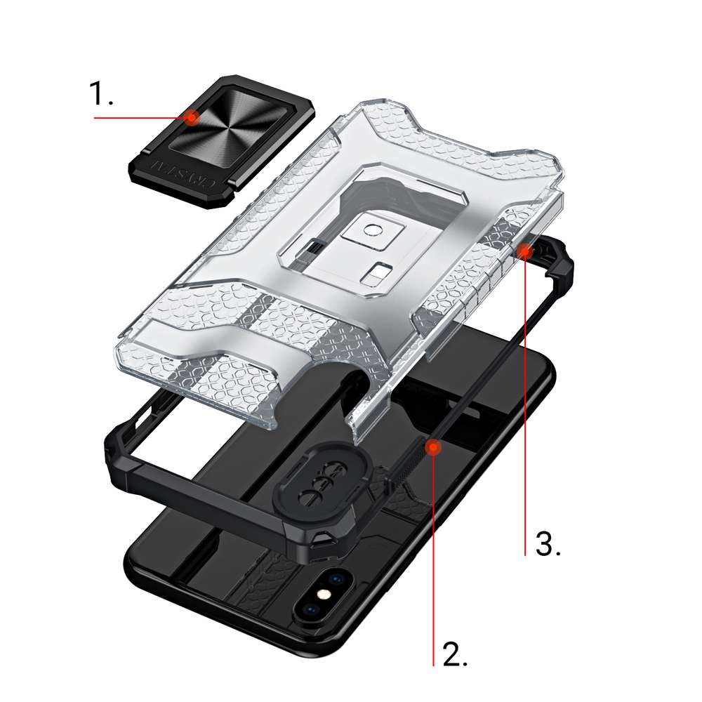 Kristallringfodral Kickstand Tufft robust skydd för iPhone XS Max röd
