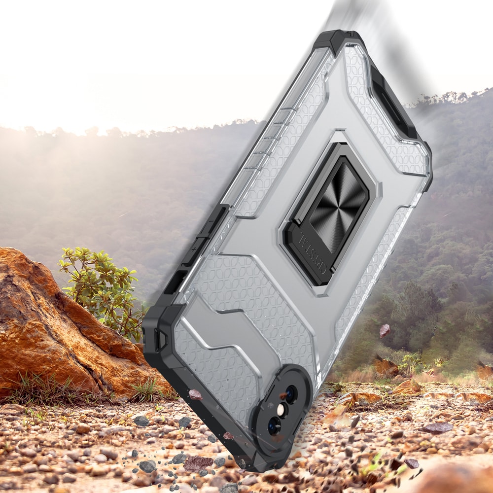 Kristallringfodral Kickstand Tufft robust skydd för iPhone XS Max röd