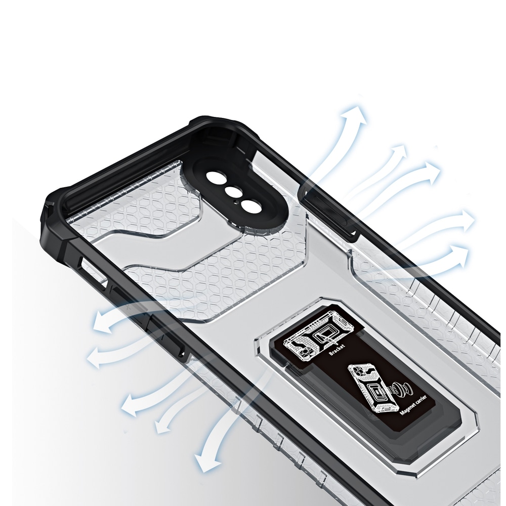 Kristallringfodral Kickstand Tufft robust skydd för iPhone XS Max röd