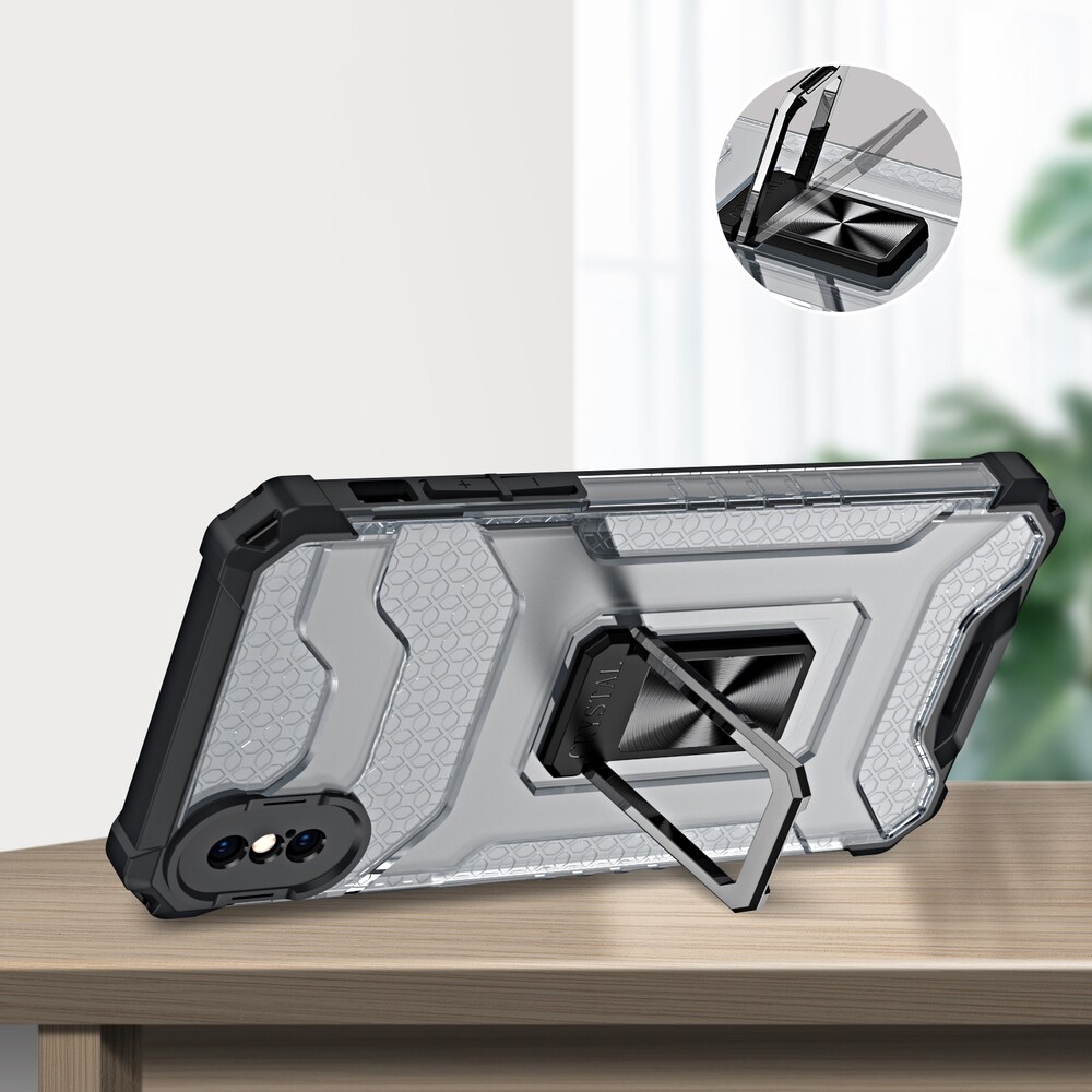 Kristallringfodral Kickstand Tufft robust skydd för iPhone XS Max röd