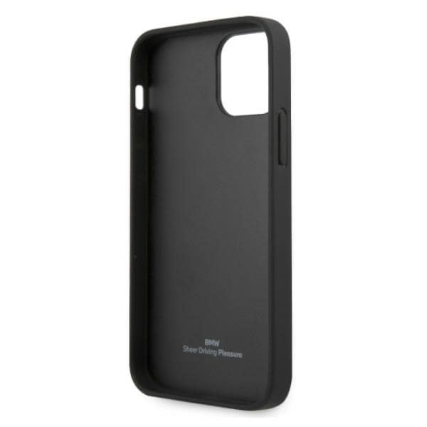 BMW Fodral i läder med perforerade sidor för iPhone 12 Pro Max - Svart