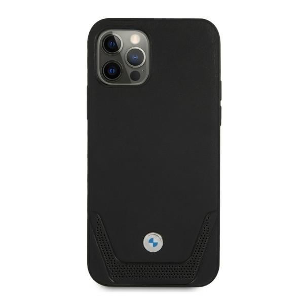 BMW Perforerat läderfodral för iPhone 12 Pro Max - Svart