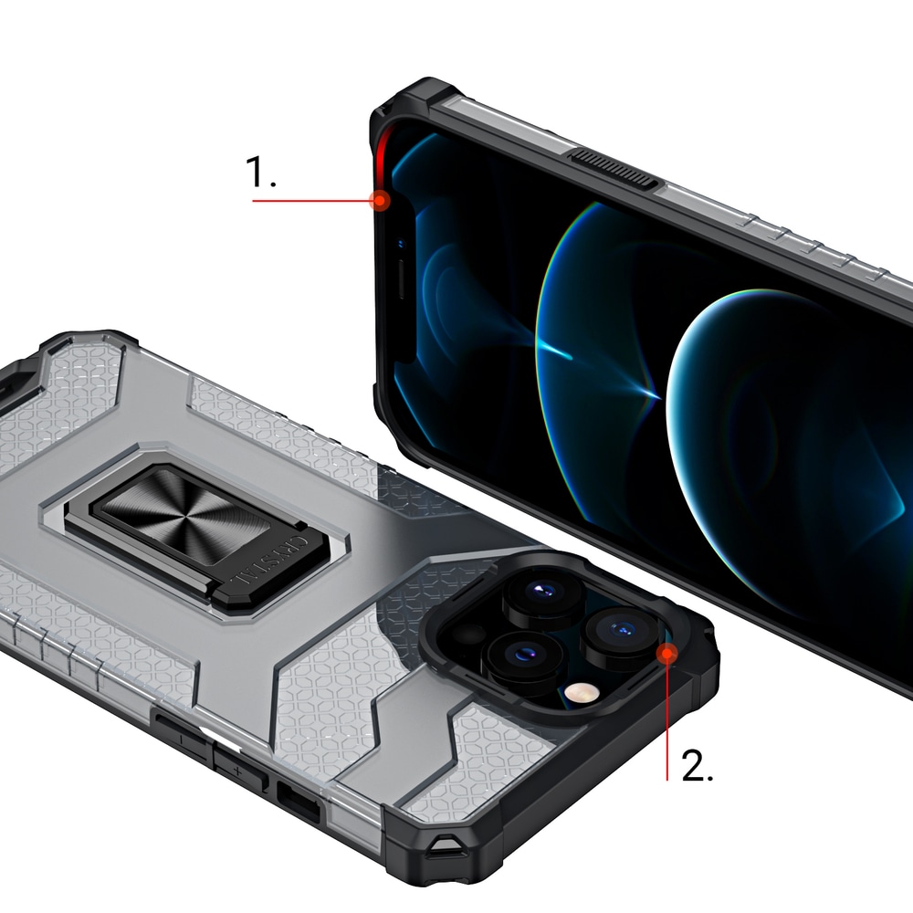 Kristallringfodral Kickstand Tufft robust skydd för iPhone 13 Pro Max blå