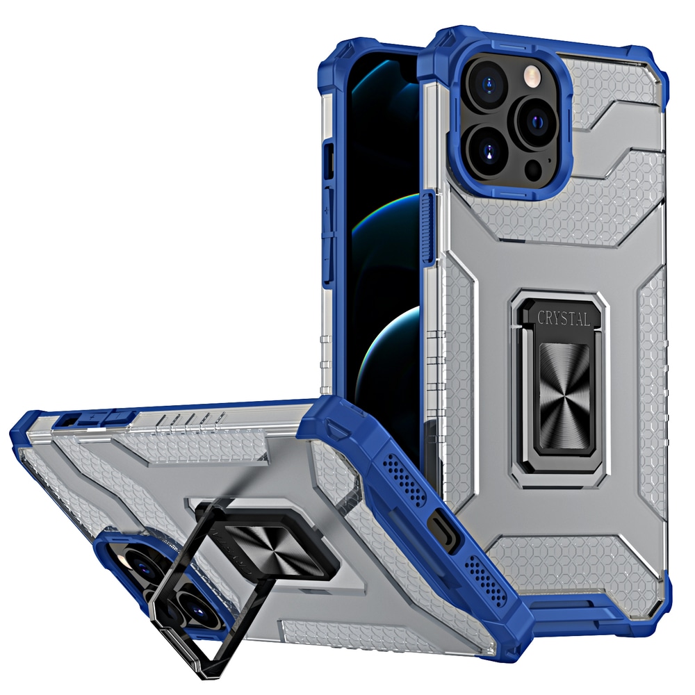 Kristallringfodral Kickstand Tufft robust skydd för iPhone 13 Pro Max blå