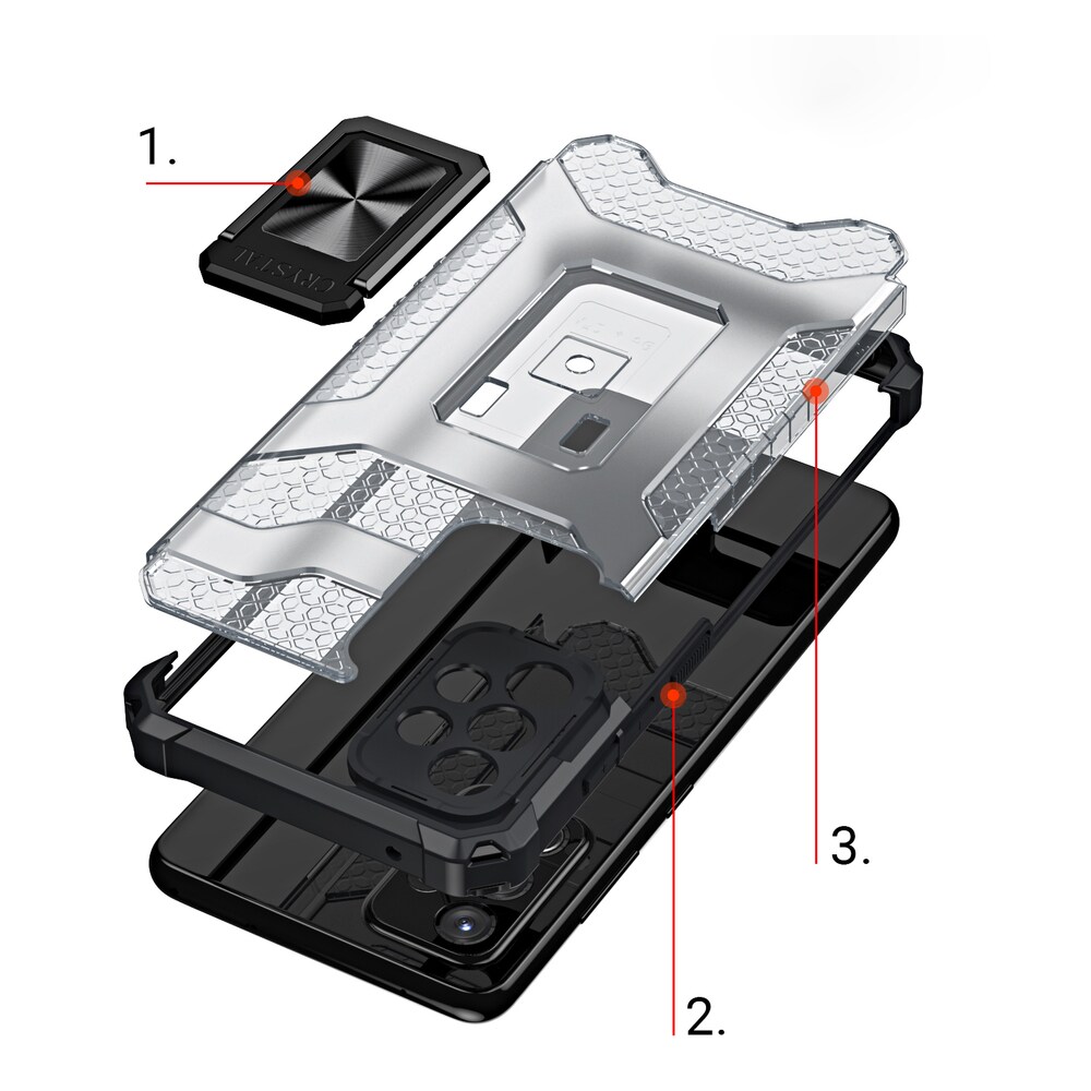 Crystal Ring Fodral Kickstand Tufft och robust skydd för Samsung Galaxy A72 4G röd
