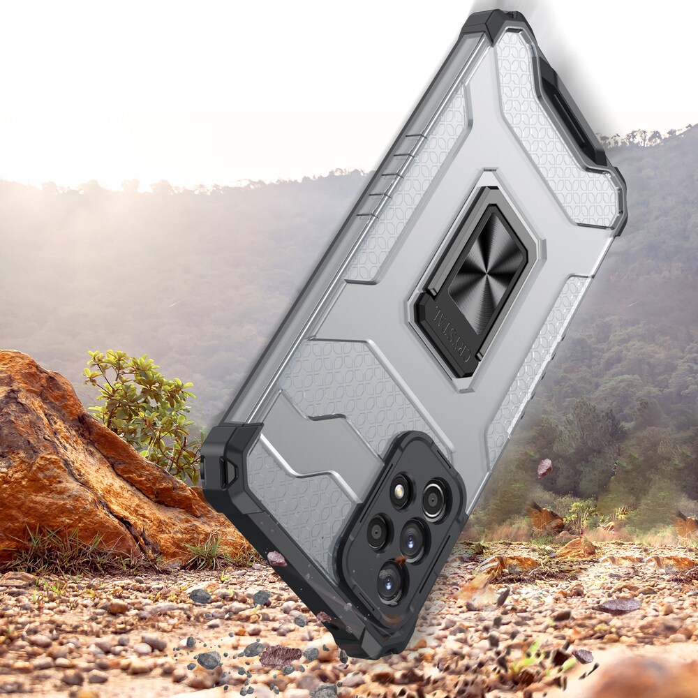 Crystal Ring Fodral Kickstand Tufft och robust skydd för Samsung Galaxy A72 4G röd