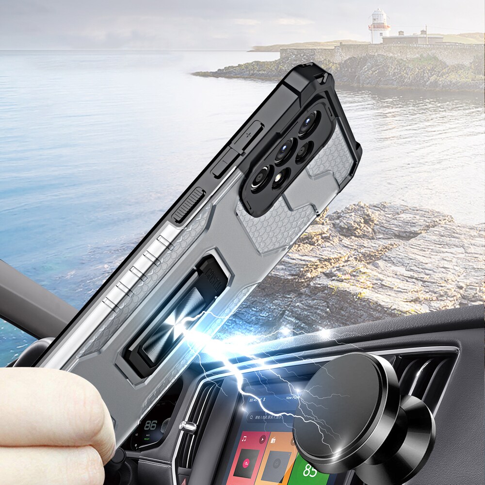 Crystal Ring Fodral Kickstand Tufft och robust skydd för Samsung Galaxy A72 4G röd