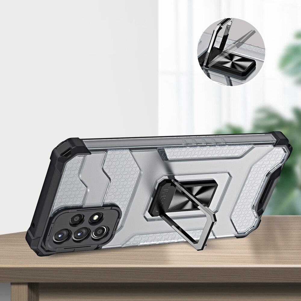 Crystal Ring Fodral Kickstand Tufft och robust skydd för Samsung Galaxy A72 4G röd