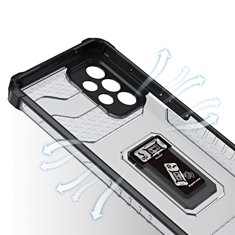 Crystal Ring Fodral Kickstand Tufft och robust skydd för Samsung Galaxy A72 4G blå