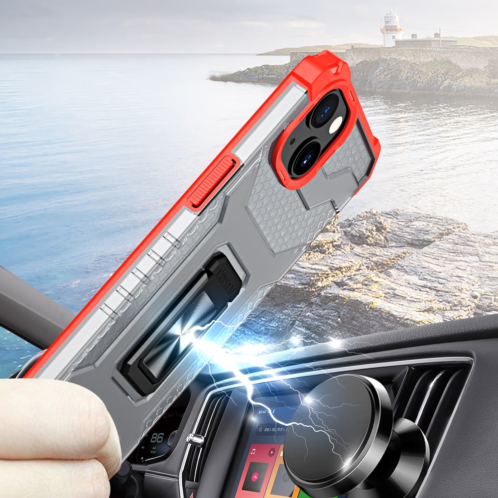 Kristallring Fodral Kickstand Tufft robust skydd för iPhone 12 mini röd