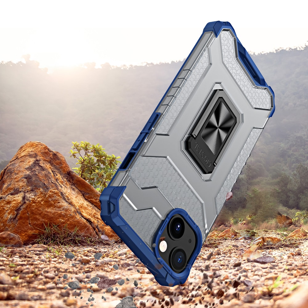 Kristallring Fodral Kickstand Tufft robust skydd för iPhone 12 mini blå
