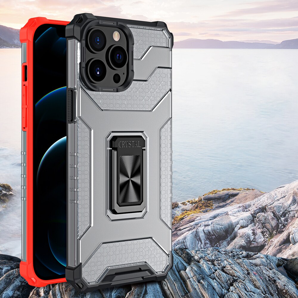 Kristallringfodral Kickstand Tufft robust skydd för iPhone 12 Pro Max blå