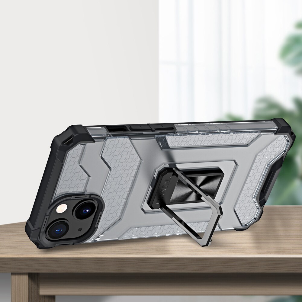 Kristallringfodral Kickstand Tufft robust skydd för iPhone 13 mini svart
