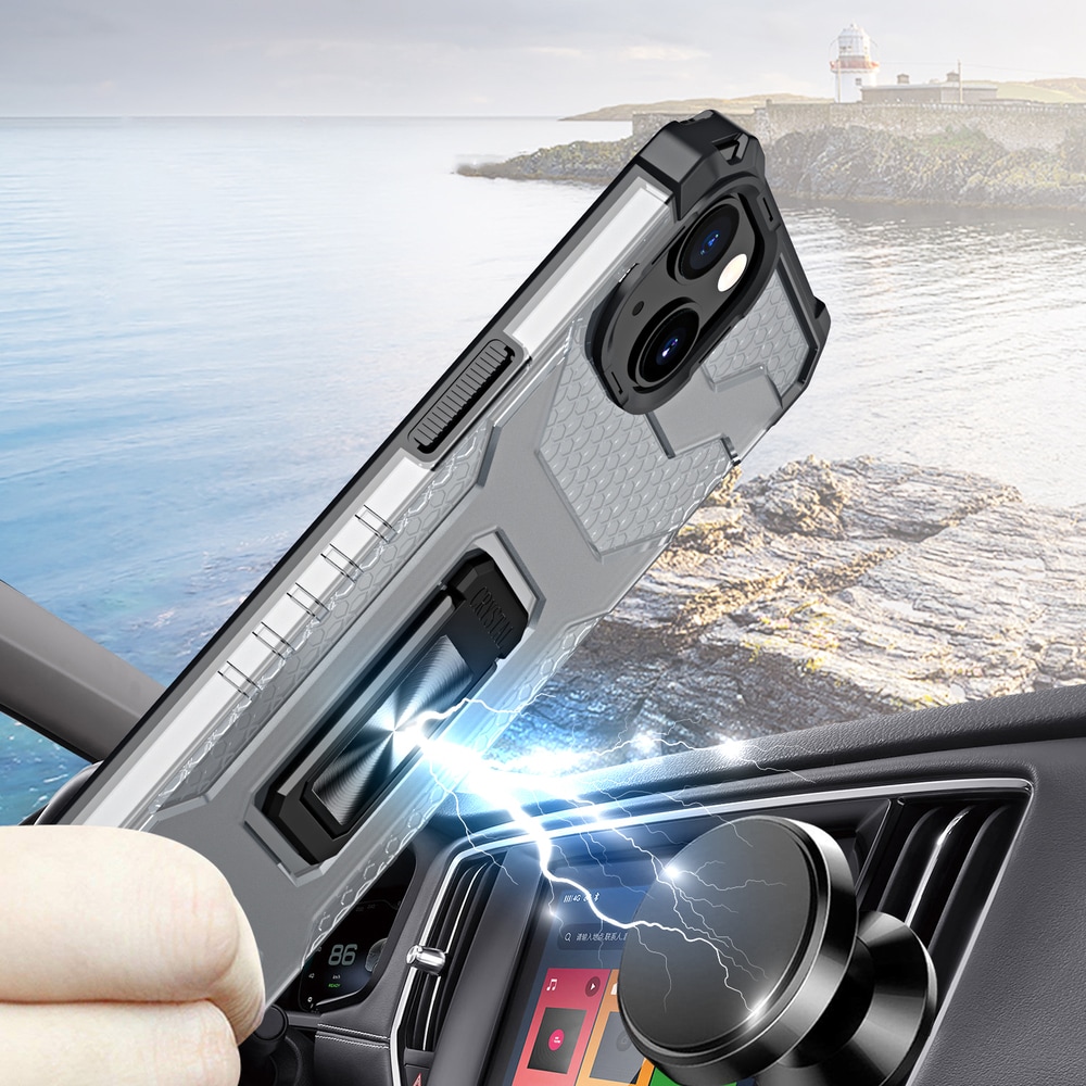 Kristallringfodral Kickstand Tufft robust skydd för iPhone 13 mini svart