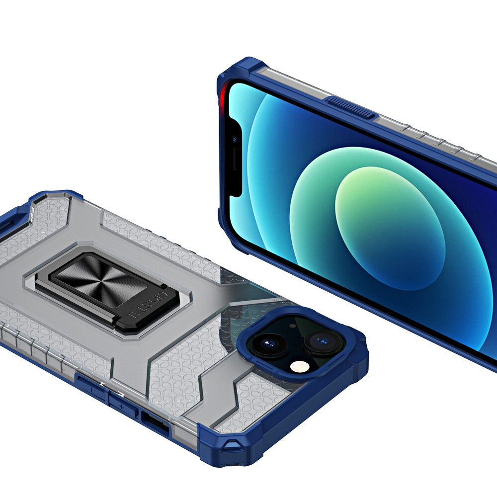 Kristallring Fodral Kickstand Tufft robust skydd för iPhone 13 mini blå