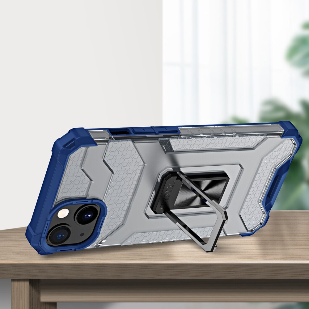 Kristallring Fodral Kickstand Tufft robust skydd för iPhone 13 mini blå