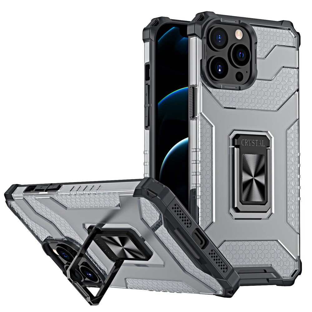 Kristallringfodral Kickstand Tufft robust skydd för iPhone 13 Pro Max svart