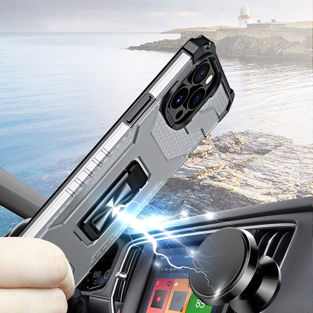 Kristallringfodral Kickstand Tufft robust skydd för iPhone 13 Pro Max svart