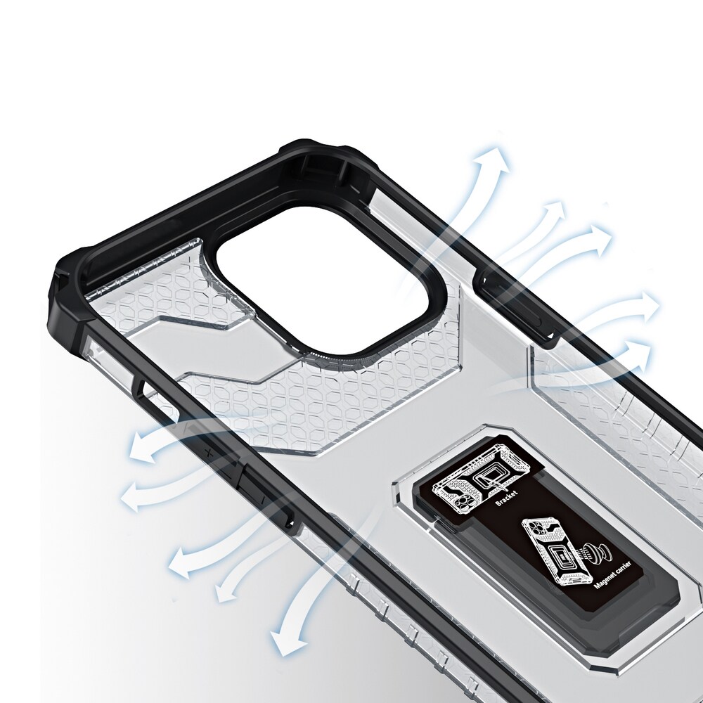Kristallringfodral Kickstand Tufft robust skydd för iPhone 13 Pro Max svart